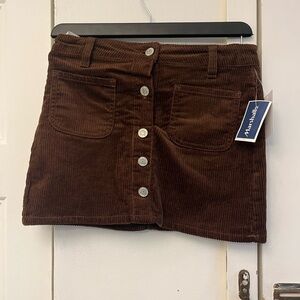 Wallflower Brown Corduroy Skirt with Buttons Size 10